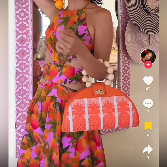 Farm Rio Pink 3d Flower Cut Out Midi Dress - Picture 6 of 12